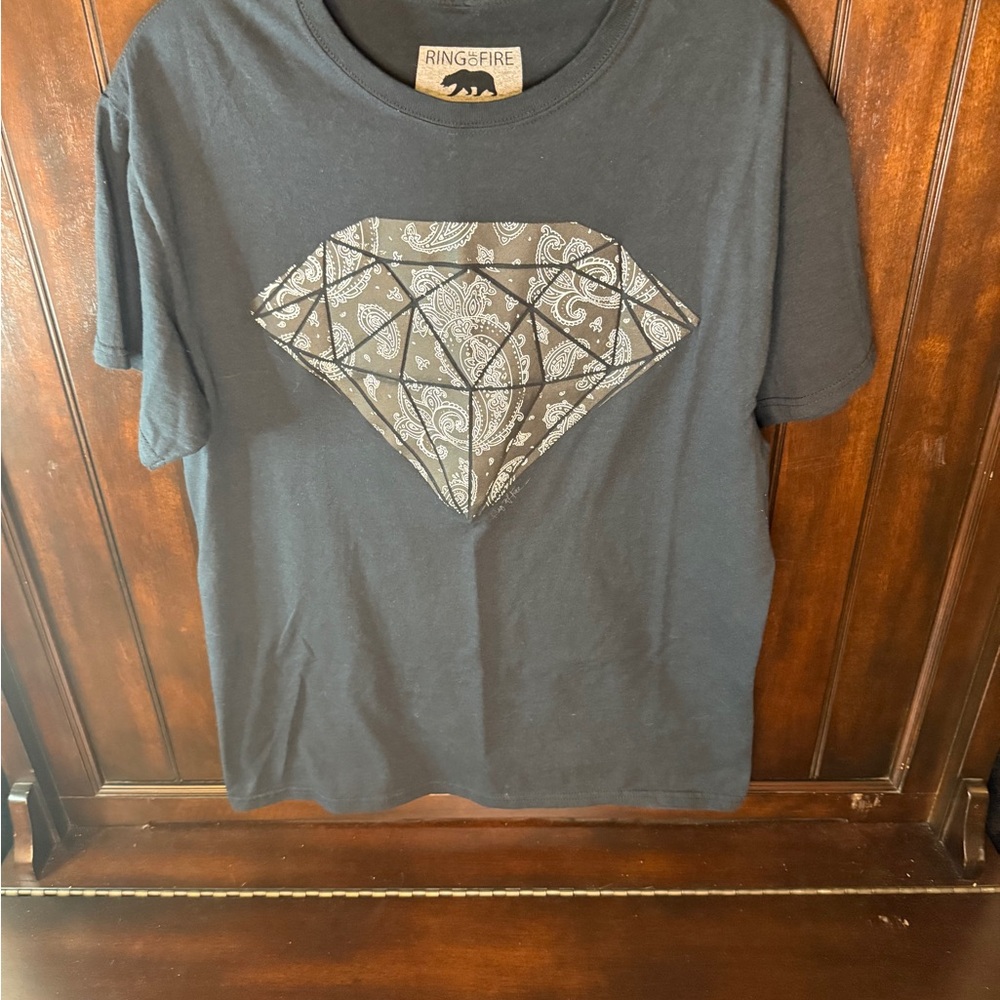 Ring of Fire Black Paisley Graphic Tee